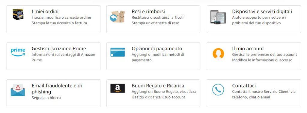 servizio clienti amazon