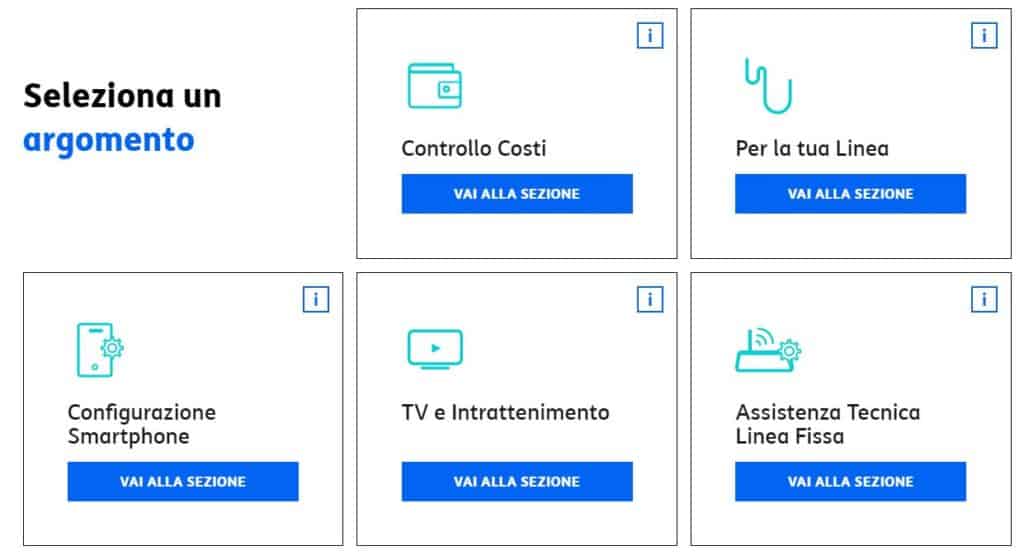 screenshot servizio clienti tim