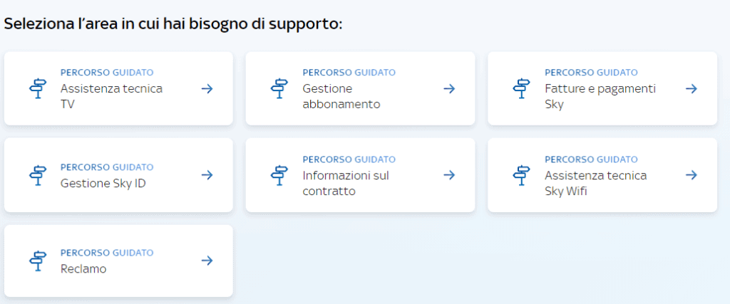 servizio clienti sky