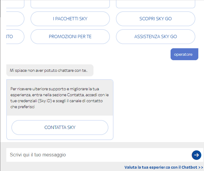 contatta sky operatore virtuale