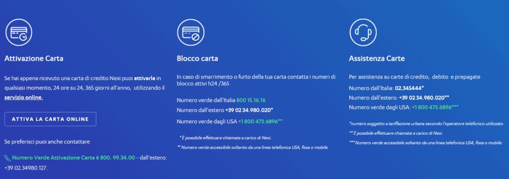 screen nexi servizio clienti privati servizio clienti