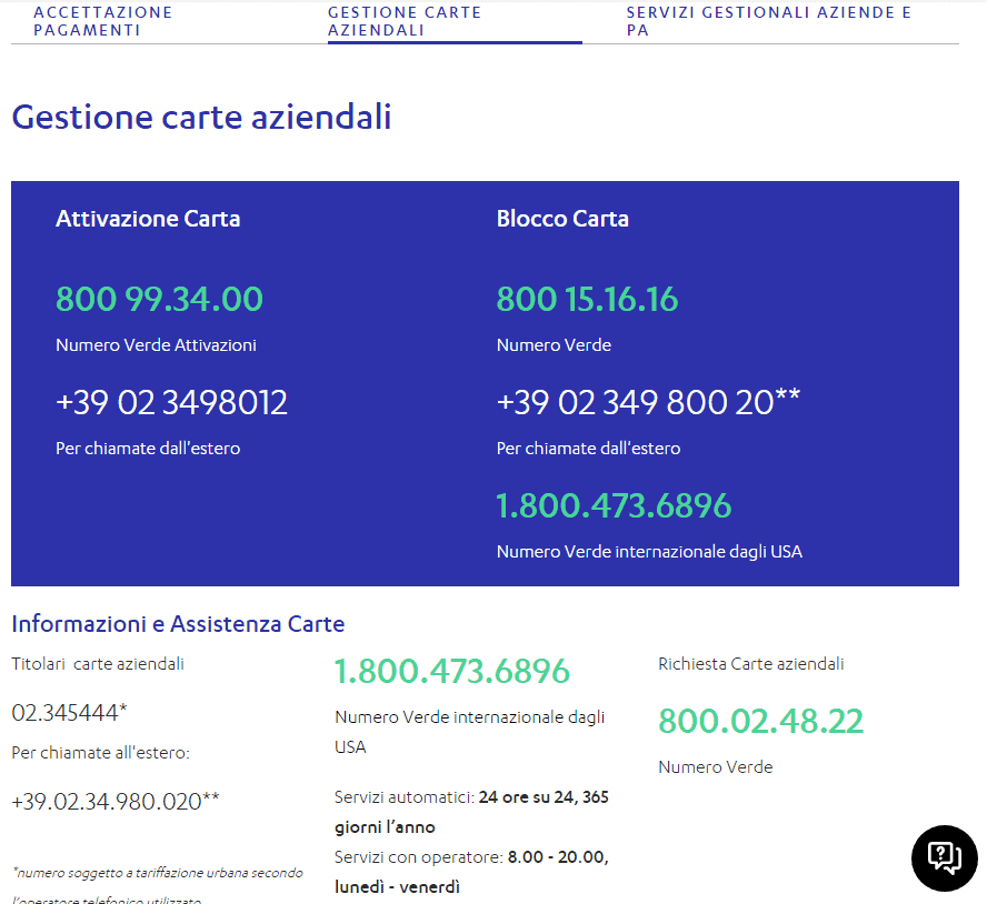 Contattare servizio clienti NEXI - Servizio Assistenza Clienti