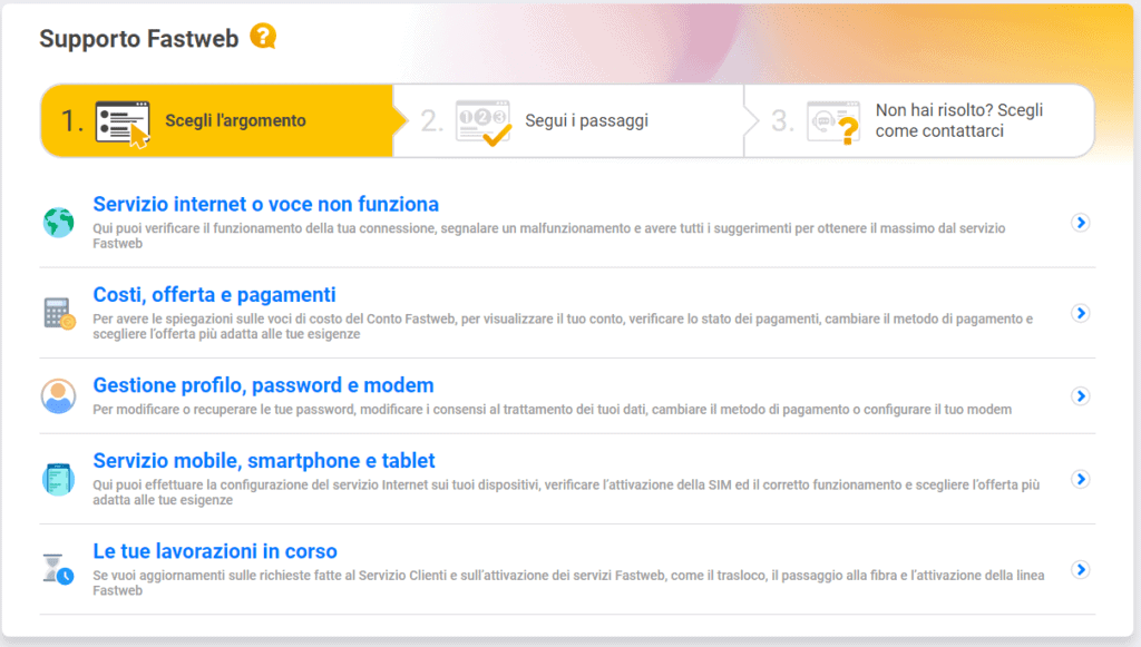 assistenza clienti fastweb