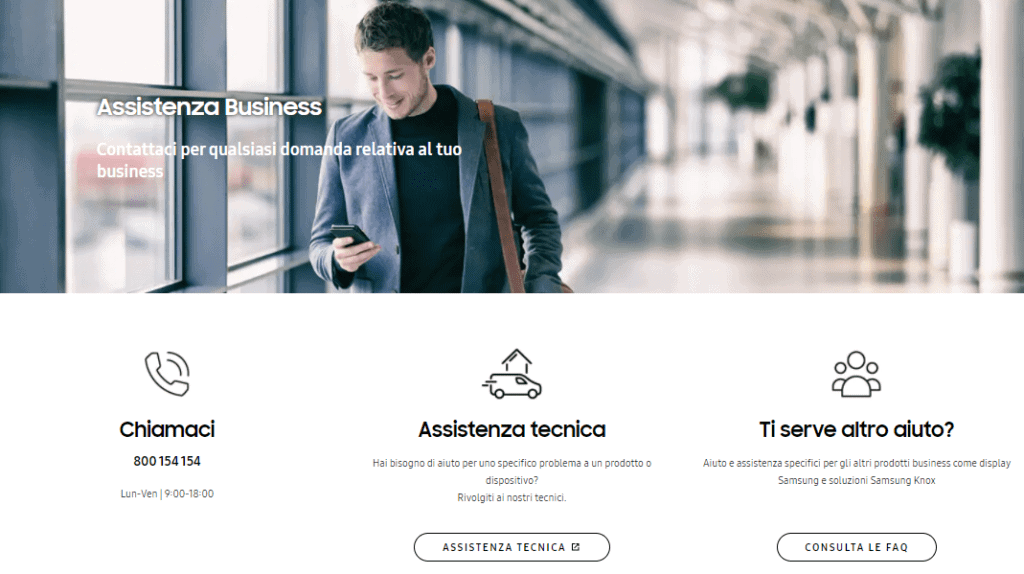 samsung servizio assistenza clienti business