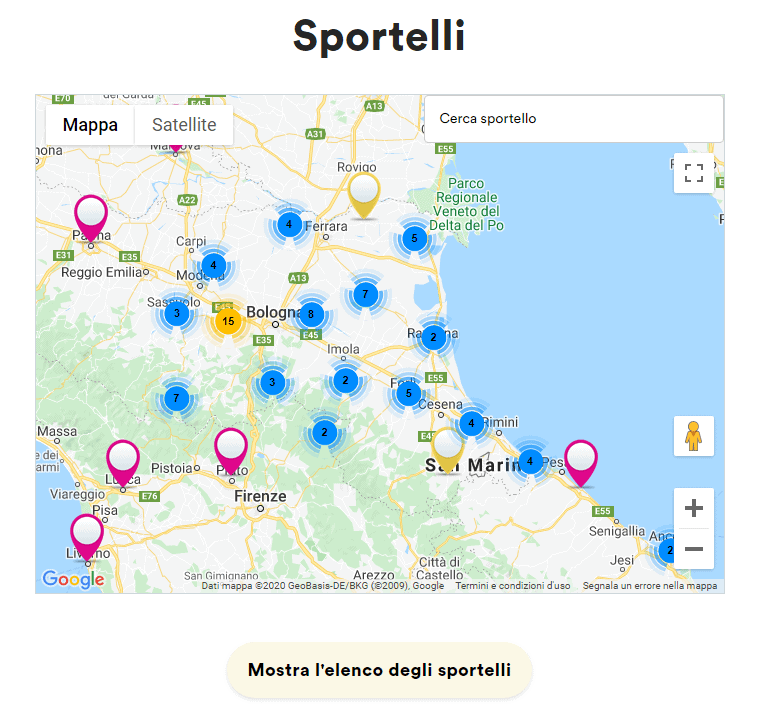 mappa sportelli hera