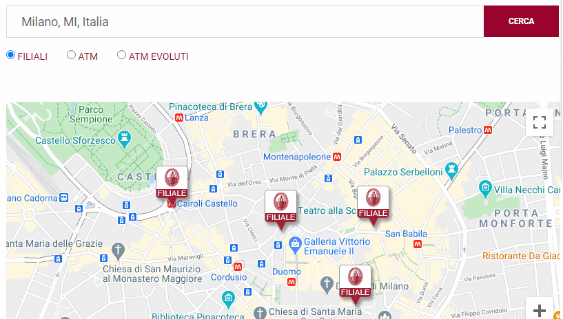 mps servizio assistenza mappa filiali